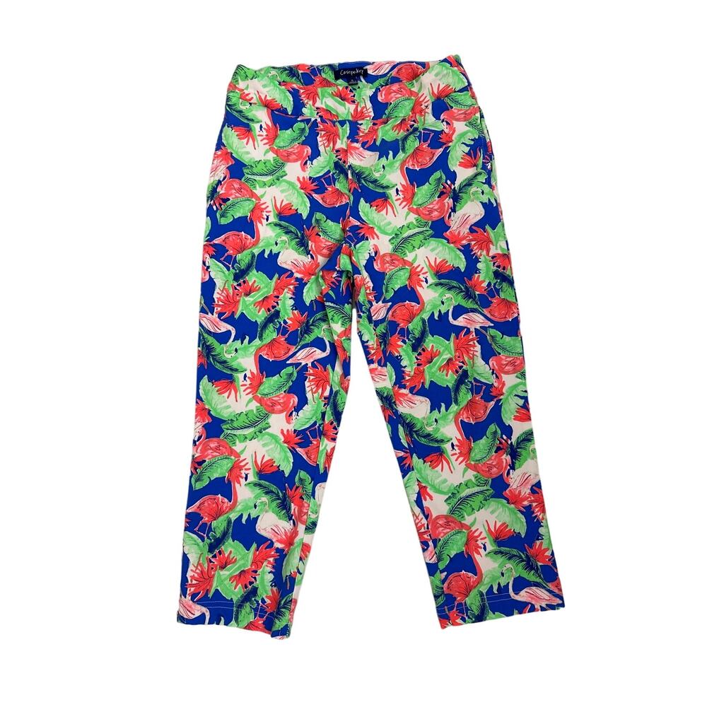 Casey Key Pants Flamingo Grandmacore Stretch Capri Pants Size Women's Small